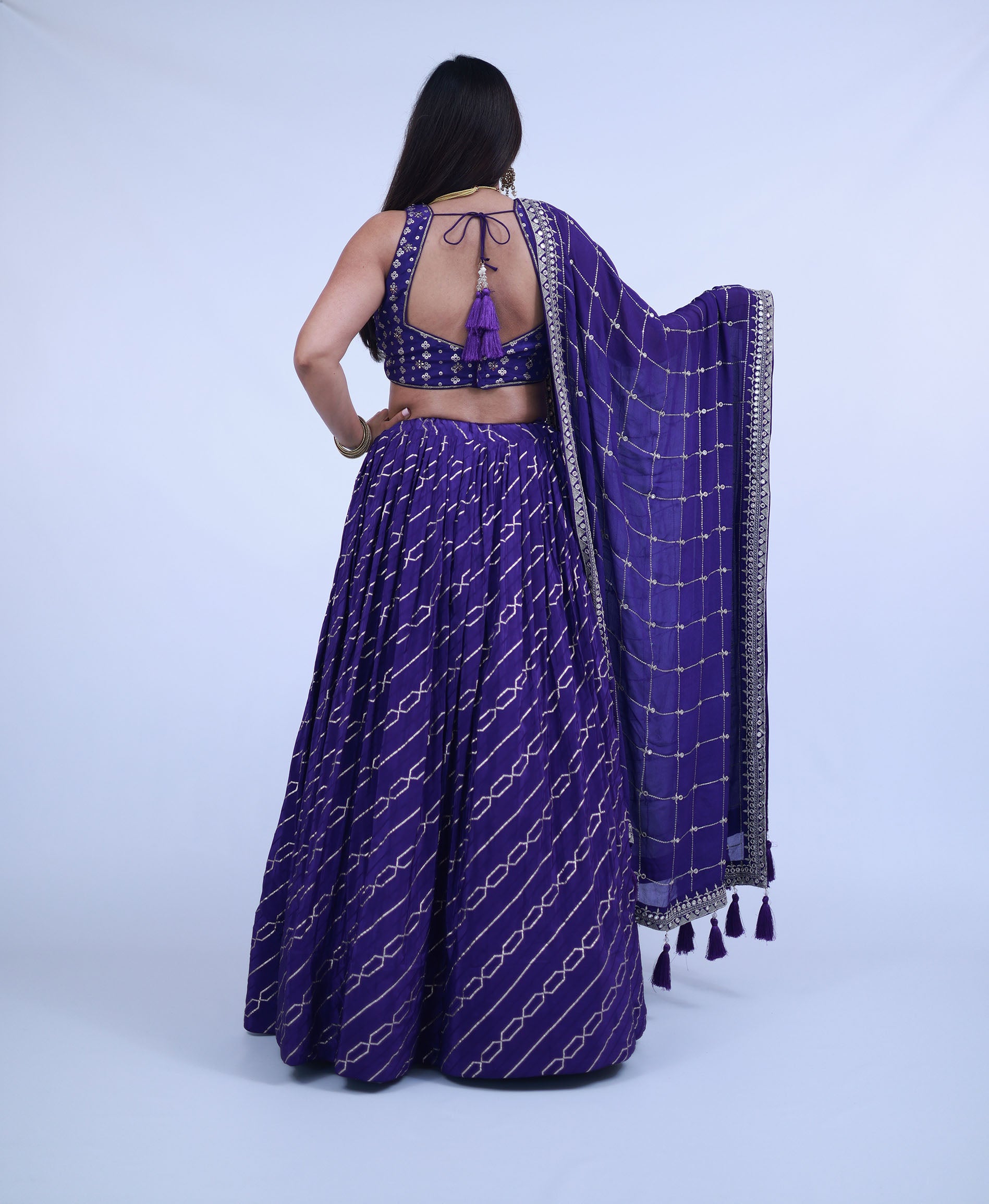 Banarasi Weaving Lehenga with Designer Blouse in Purple