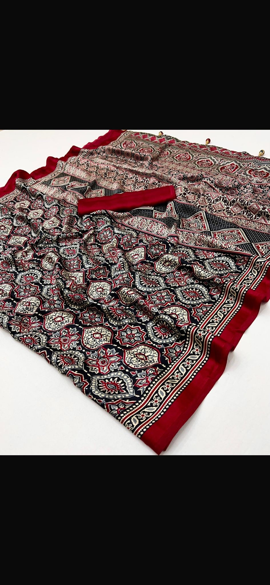 Modal Silk Ajrakh Saree