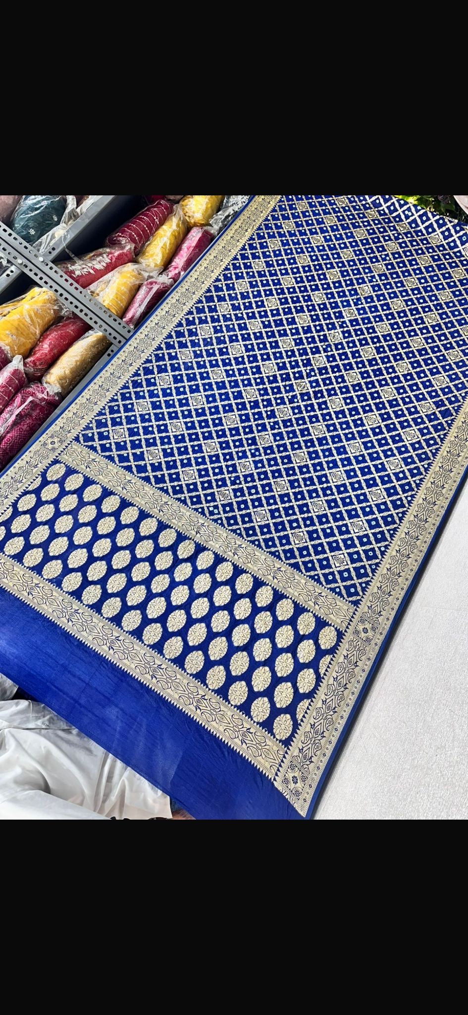 Blue Uppada Silk Bandhani Saree