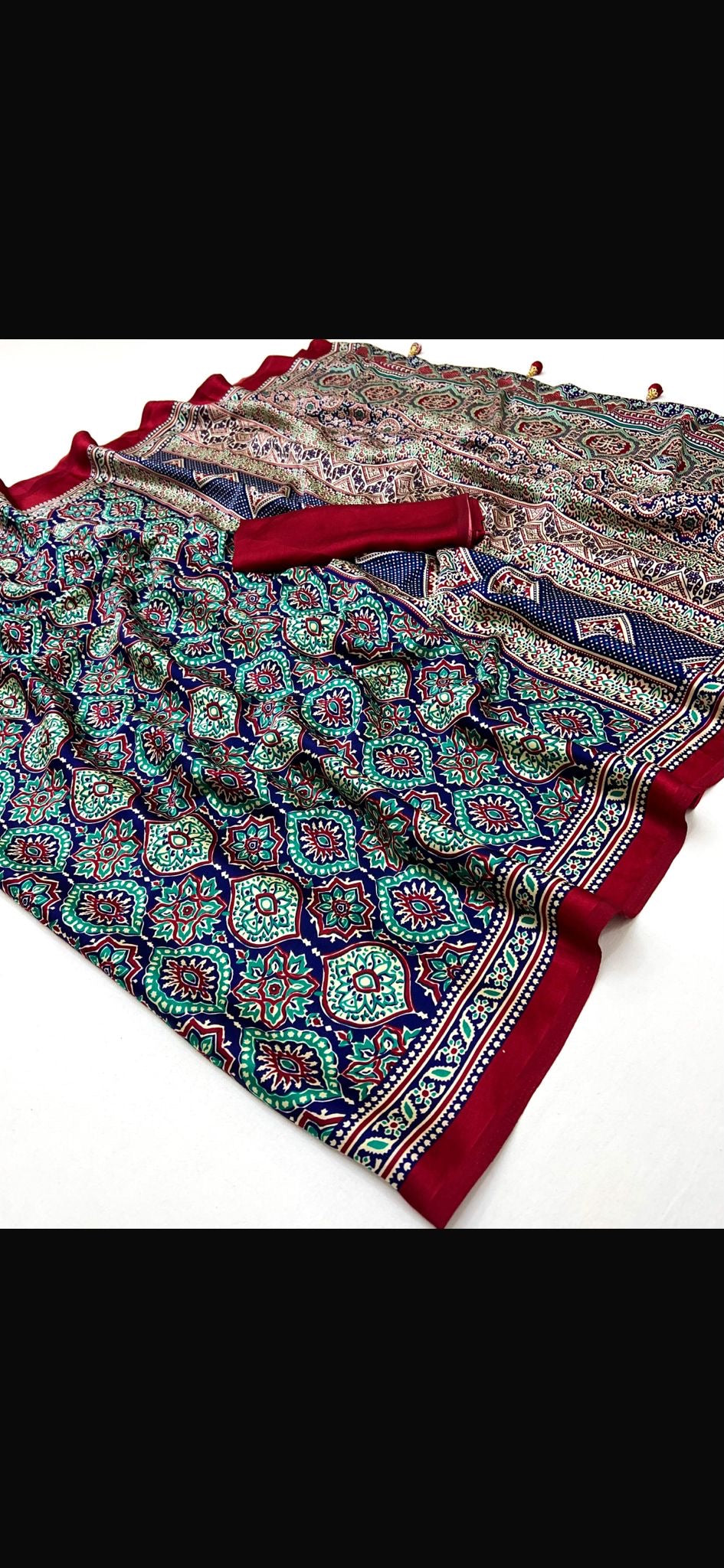 Modal Silk Ajrakh Saree