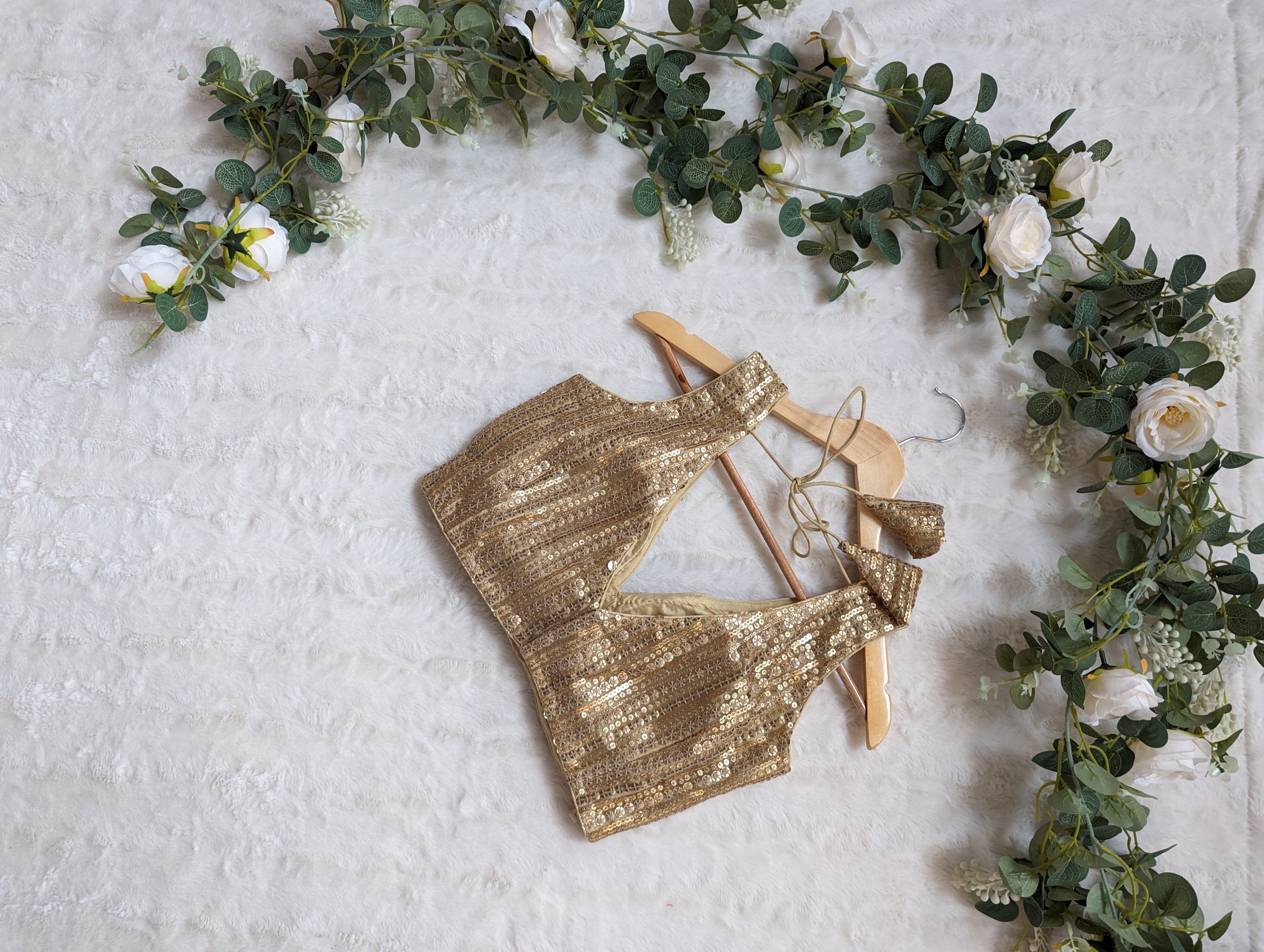 Sequin work Blouse in Gold