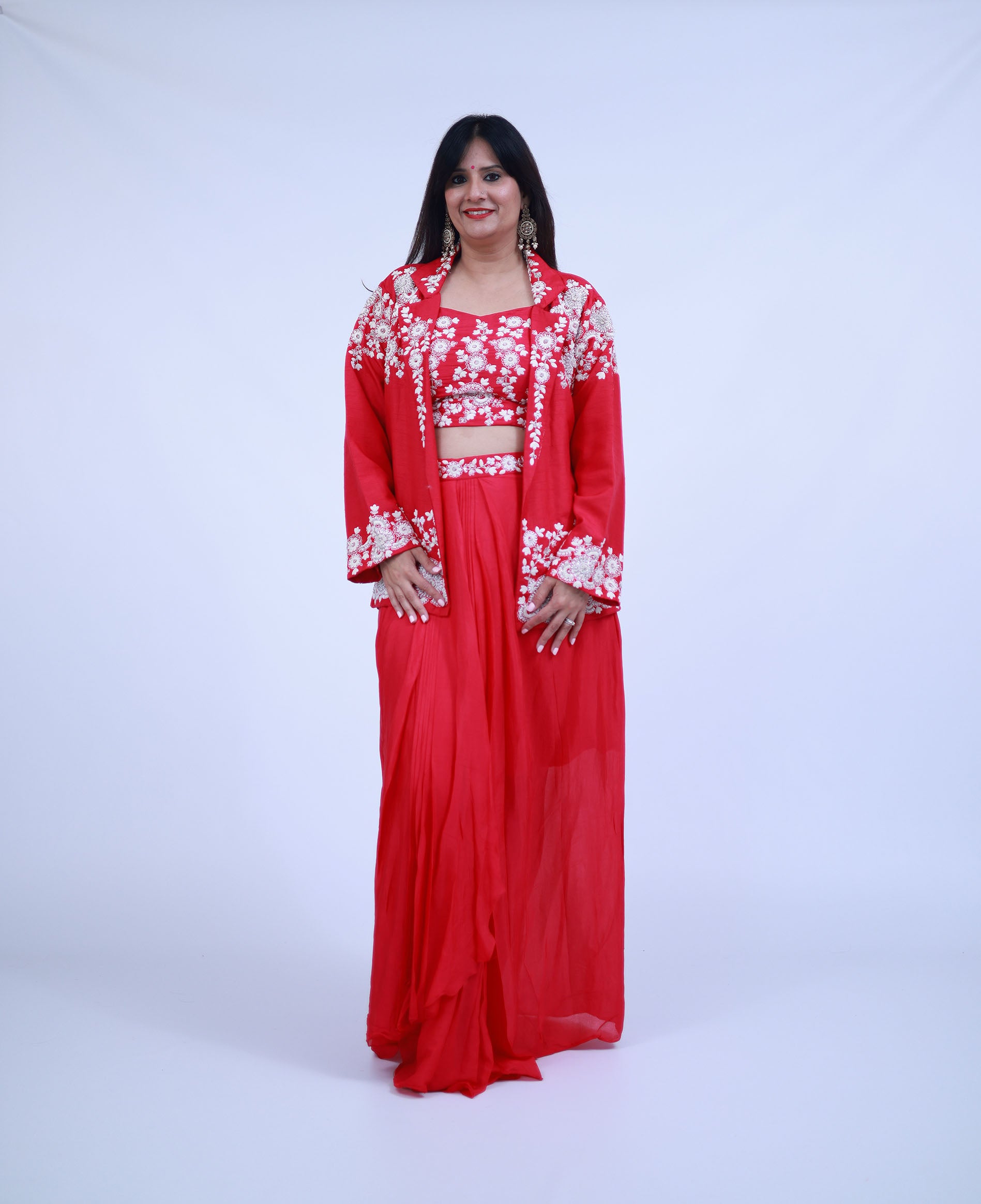 Pink 3 Piece Indo-Western with Jacket