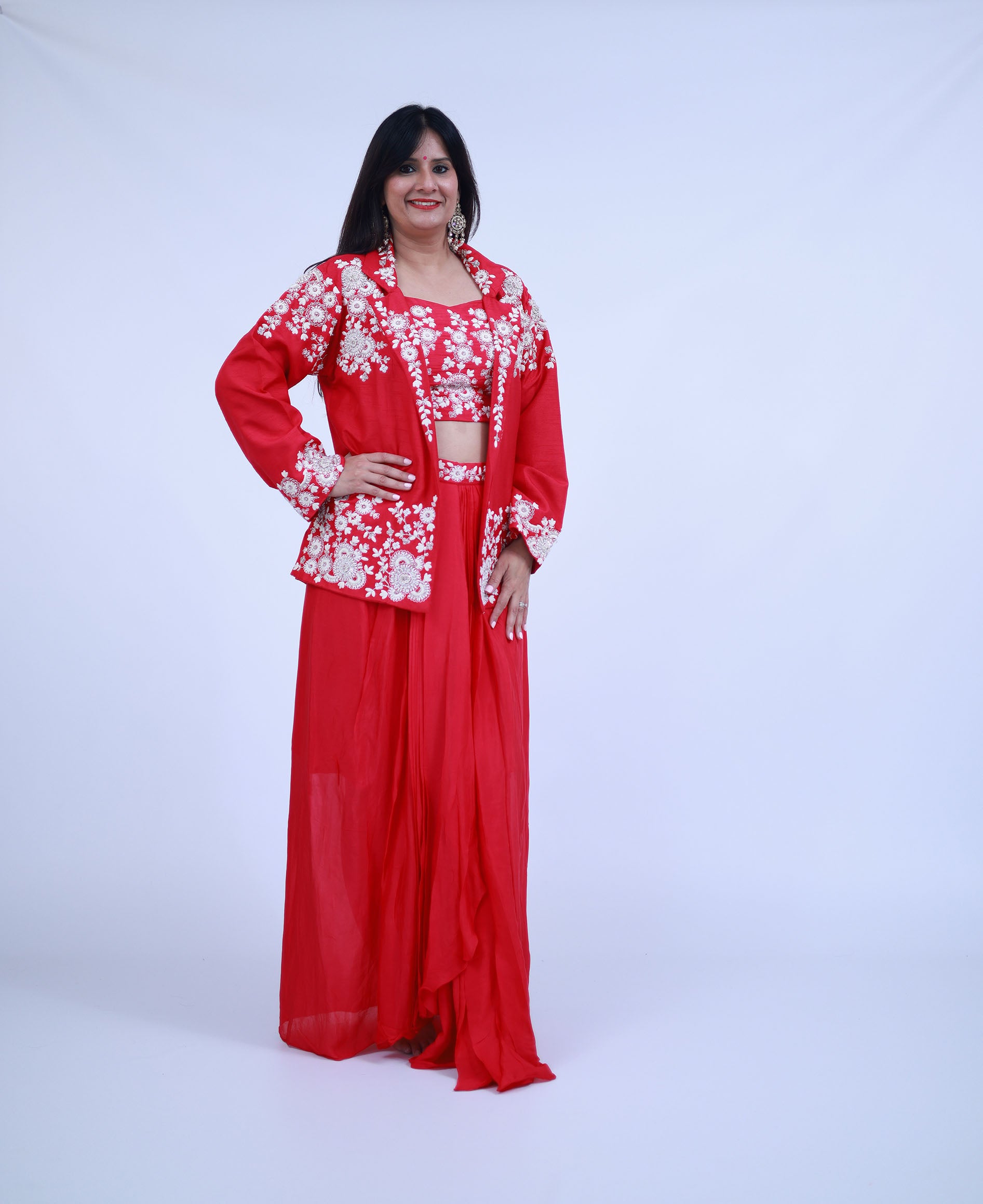 Pink 3 Piece Indo-Western with Jacket