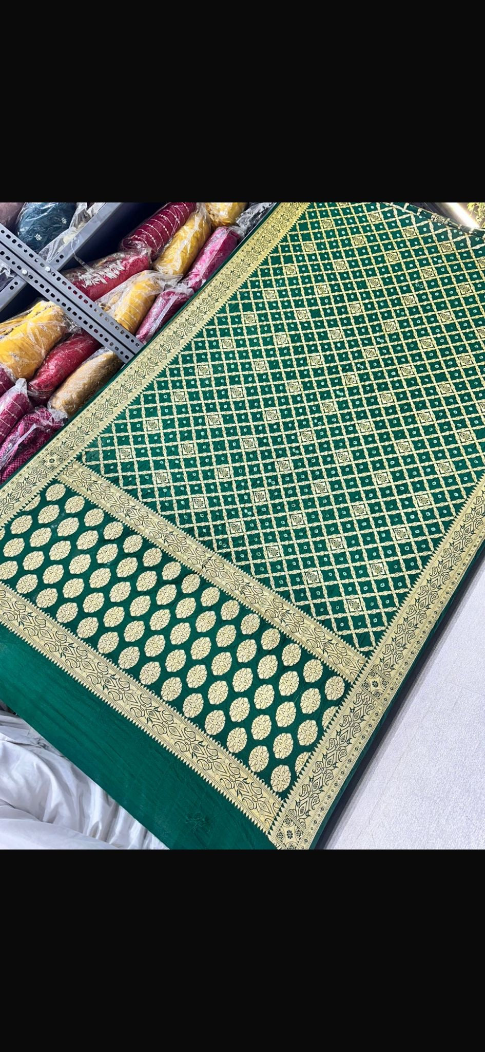 Green Uppada Silk Bandhani Saree