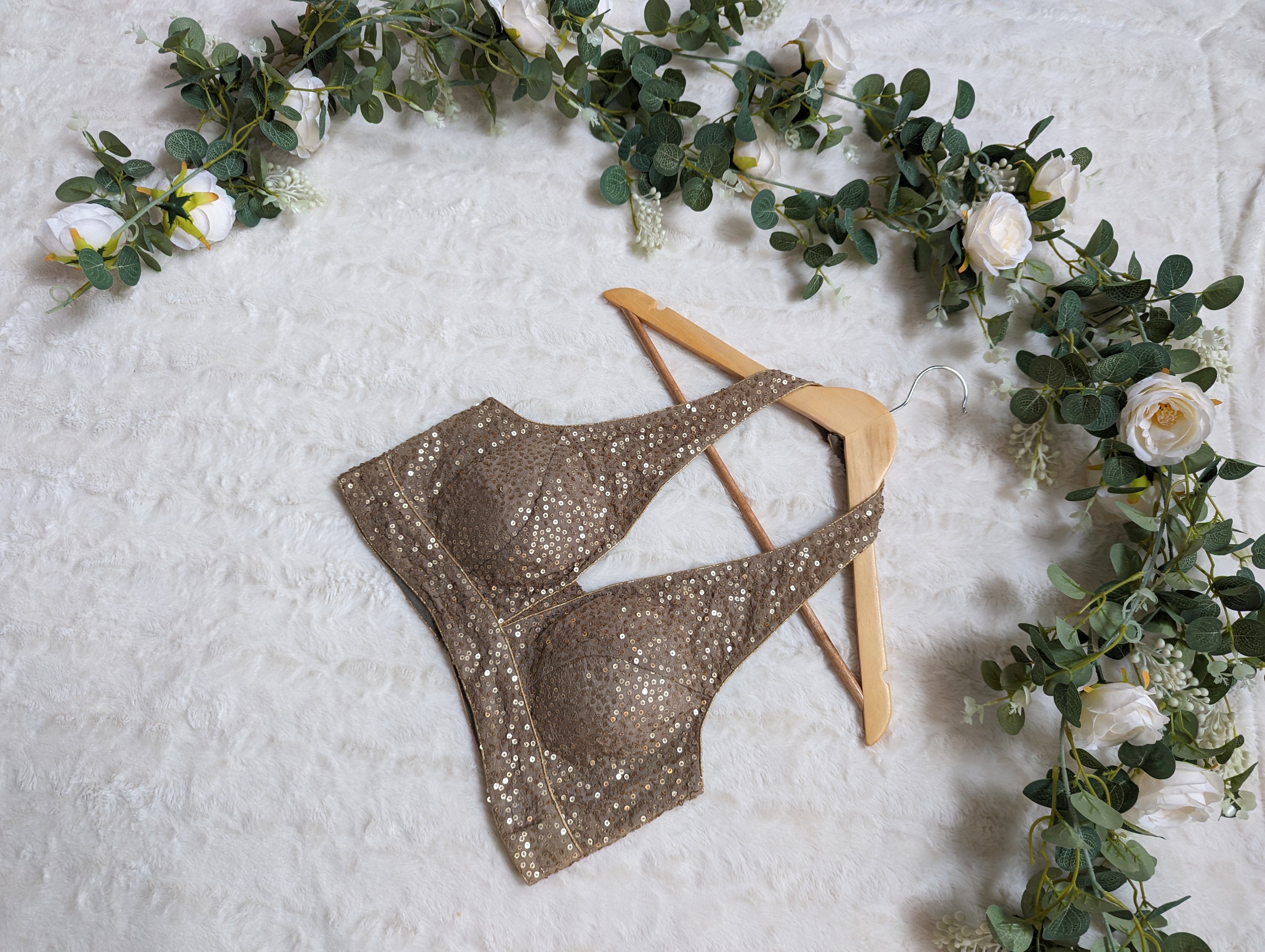 Georgette Halter Blouse in Beige